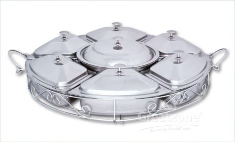18.0 Stainless Steel Party Round Chafing Dish with Rack 3088