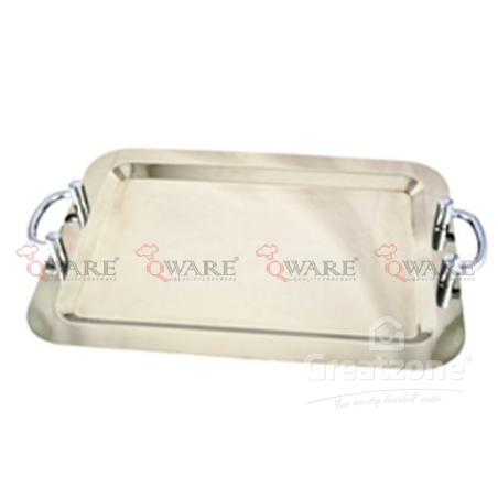 RECTANGULAR SHAPE MIRROR FINISH TRAY WITH HANDLE